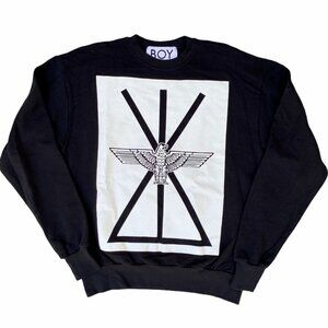 BOY LONDON Men's Designer Black Spell Out Eagle Hawk Pullover Sweatshirt Sz S‍